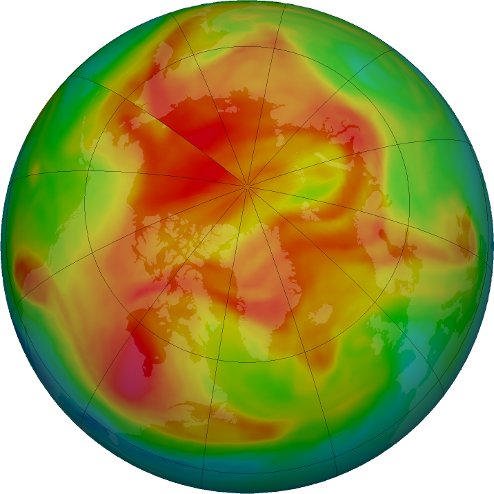 Arctic ozone map for 29 March 2023